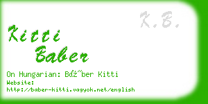 kitti baber business card